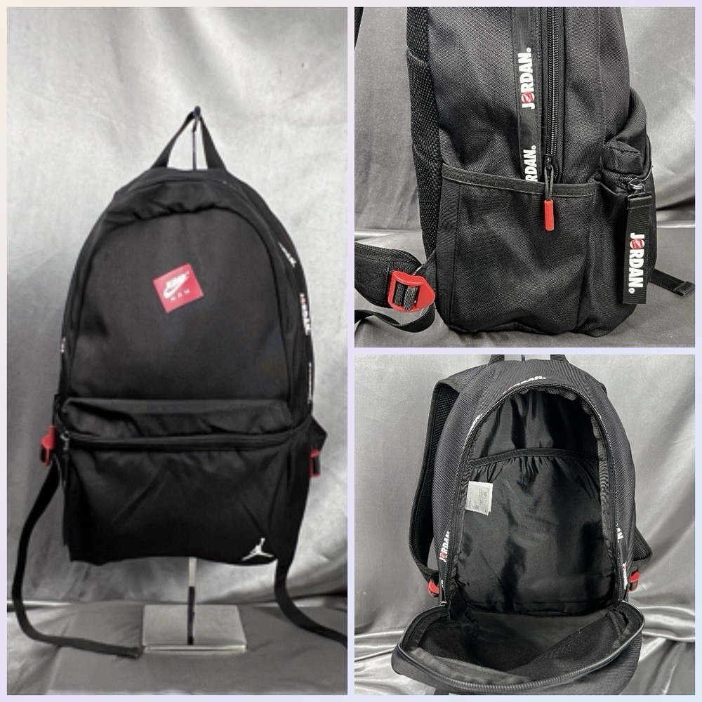 Air Jordan Jumpman Classics 13" Laptop School Backpack Black Red 9A0505-023 Sz L